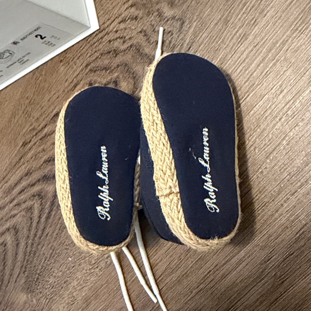 NWT Ralph Lauren Bowman-Cotton Jute Shoe | Size 2 Infant - Picture 3 of 6